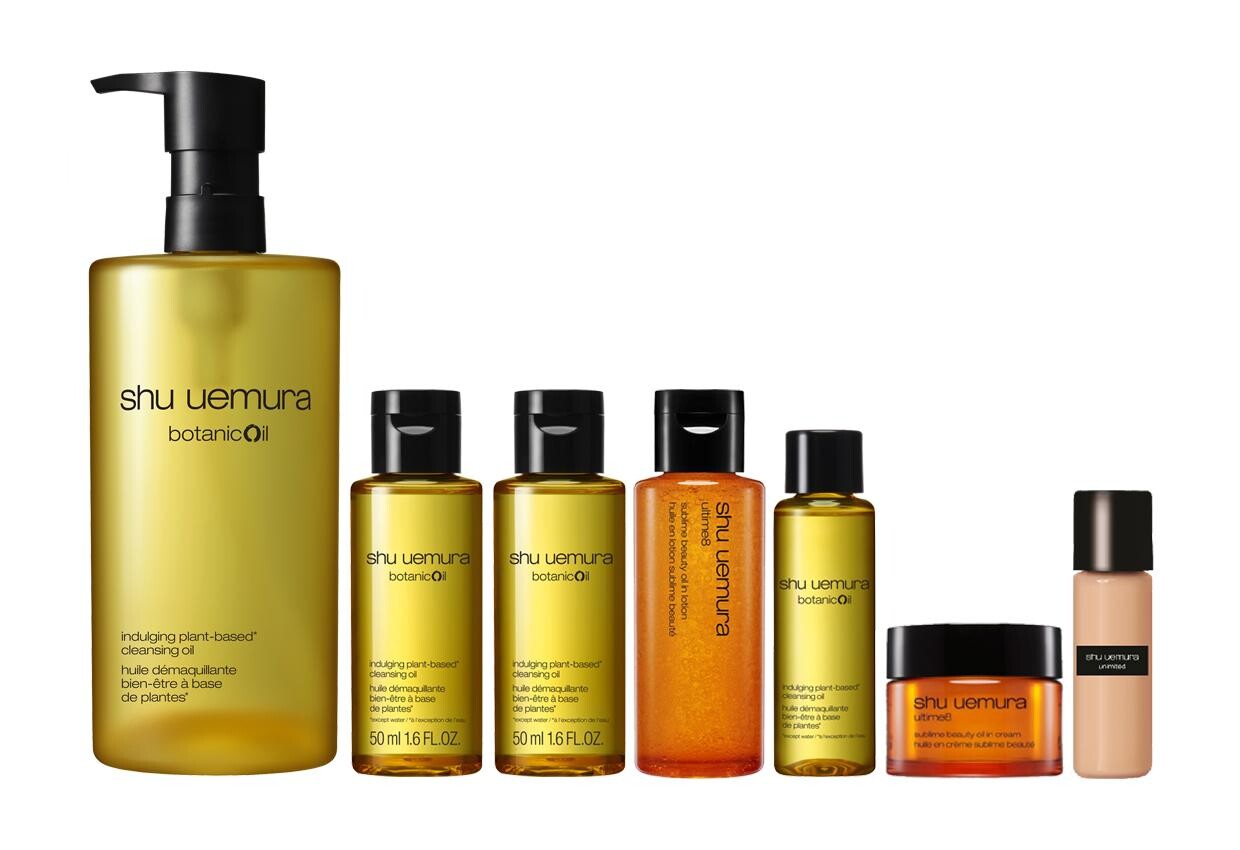SOGO Thankful Weeks抵買美妝套裝｜shu uemura botanicoil 潔顏油450ml套裝 $900 (價值$1,628) (尖沙咀店5月19日單日限定) 買botanicoil 植物性潔顏油 450ml  送：	 ．botanicoil 植物性潔顏油 50ml x2 ．ultime8 琥珀精華面霜 13ml ．unlimited 無限輕透持妝粉底液 5ml ．botanicoil 植物性潔顏油 15ml ．ultime8 琥珀精華水 15ml